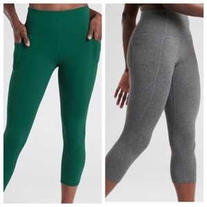 ATHLETA SALUTATION CROP CAPRI POCKETS FITNESS MED
